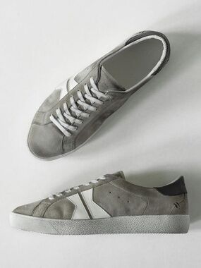 BRAND NEW Koio in Gray + White Suede Sneakers in Size 10